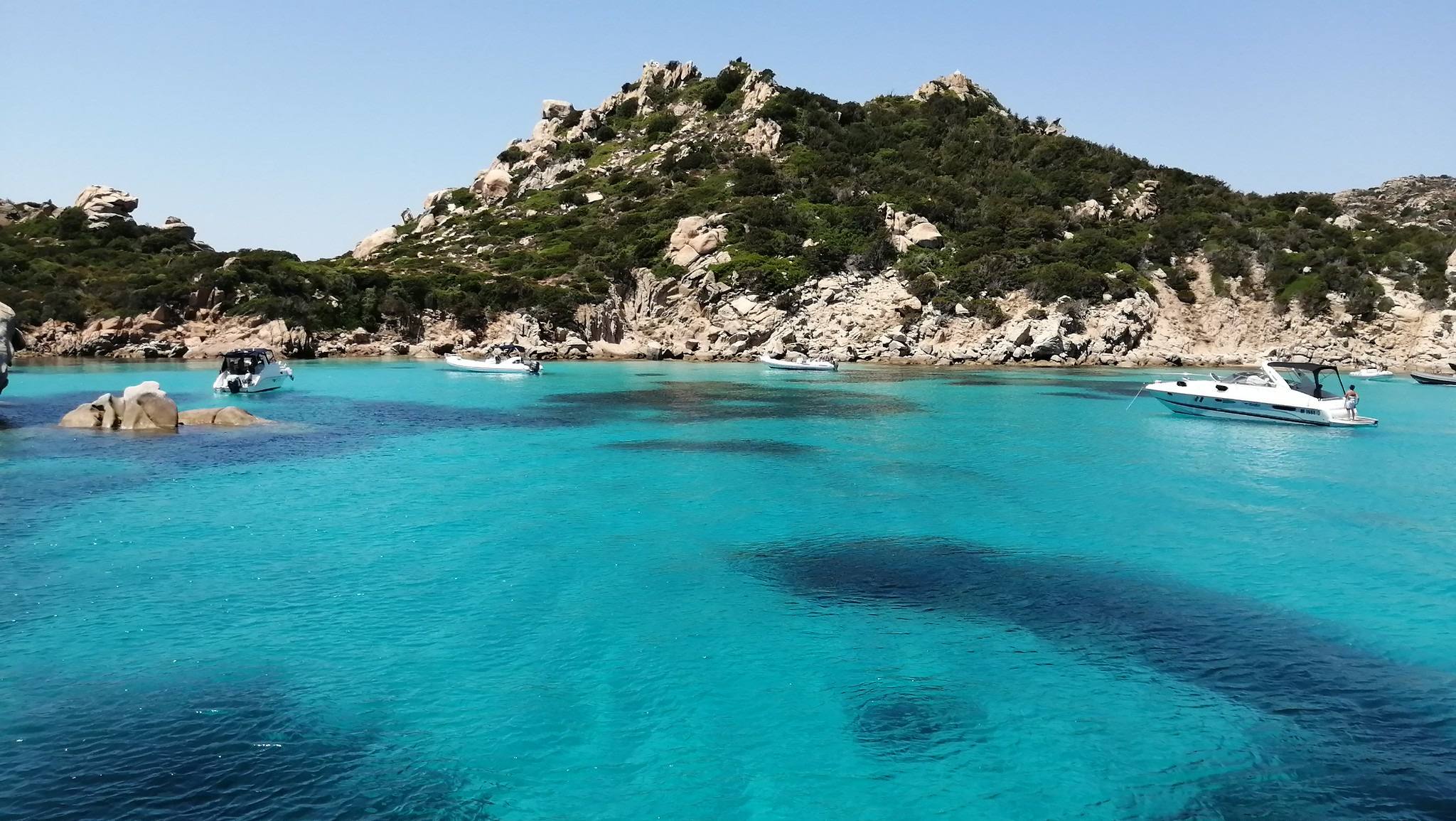 Boats at Cala Corsara on Spargi